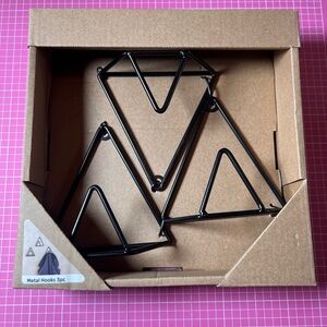 Set of 3 Black Metal Triangle Hooks